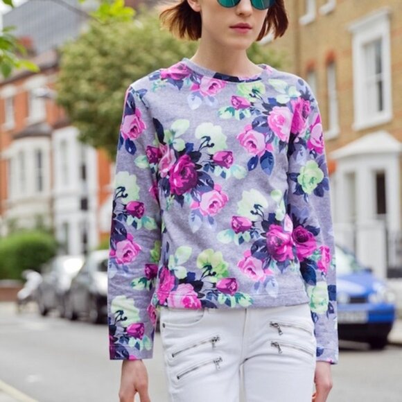 CARVEN floral printed pullover sweatshirt - small - Picture 2 of 9